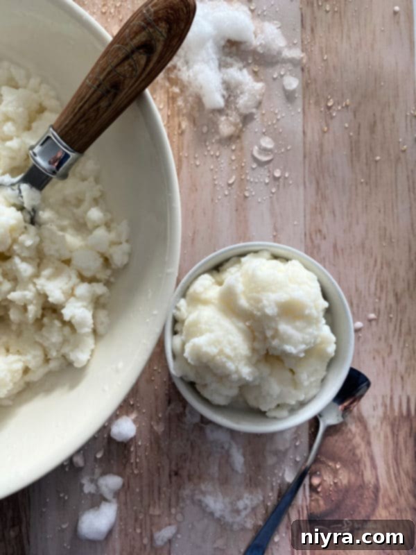 A bowl of freshly made snow ice cream, ready to be enjoyed.