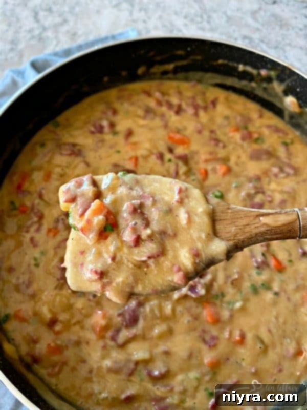 The Ultimate Reuben Pot Pie 7 Reuben Pot Pies filling cooking in a skillet