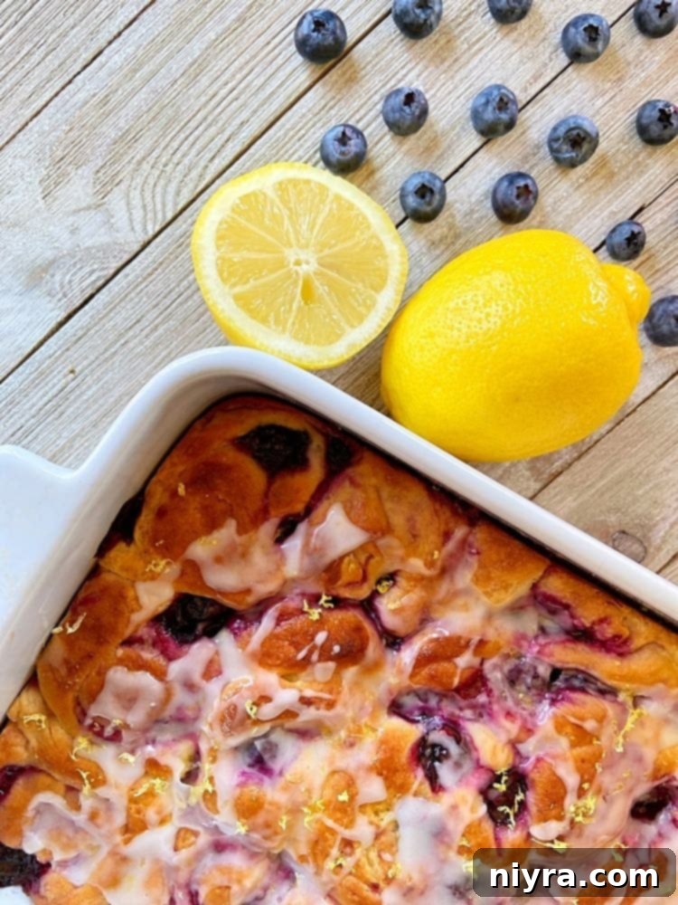Lemon Blueberry Sweet Rolls, perfectly golden brown and glazed
