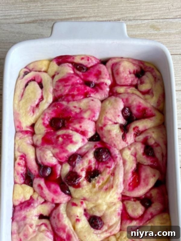 Baked Lemon Blueberry Sweet Rolls, golden and ready for glaze