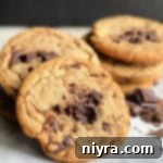 Brown Butter Chocolate Chunk Cookies close up