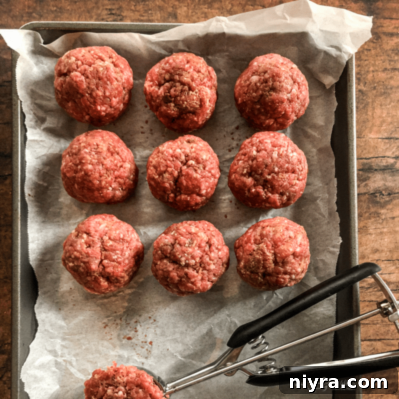 Salisbury Meatballs 10 Ground beef mixed with seasonings for Salisbury Steak Meatballs
