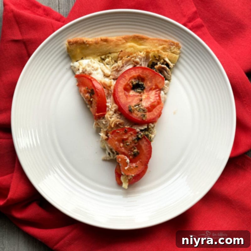 Flavorful Chicken Pesto Pizza 6 Close-up of baked Chicken Pesto Pizza ready to serve