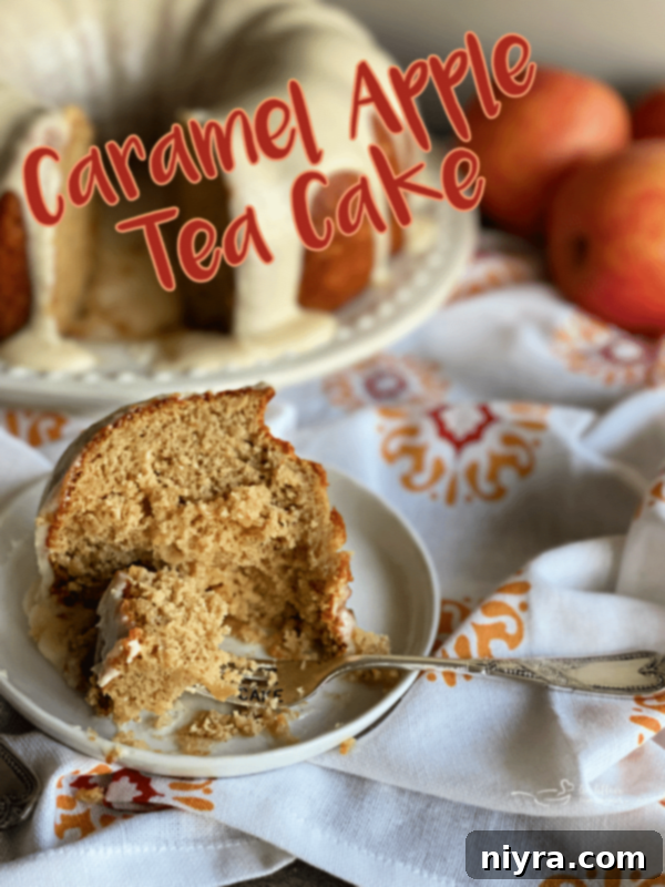 Caramel Apple Tea Cake on a platter