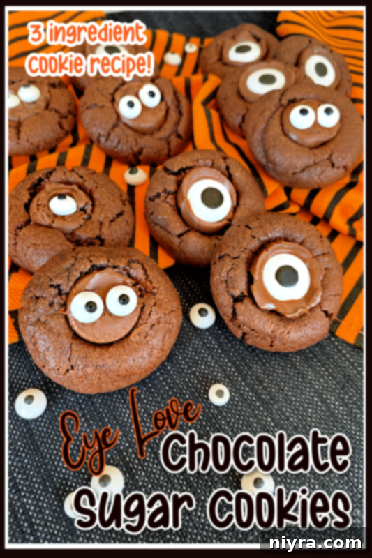 Halloween Eye Love Chocolate Sugar Cookies pin graphic