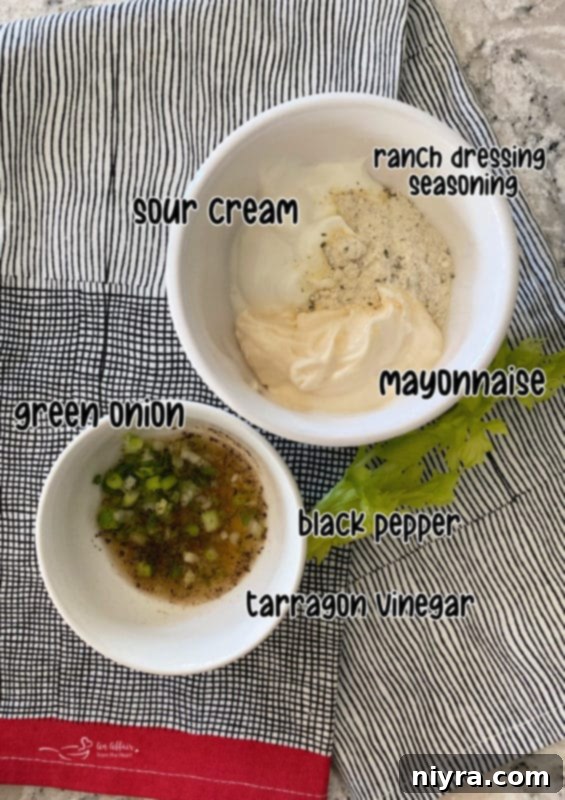 Ingredients for ranch celery slaw