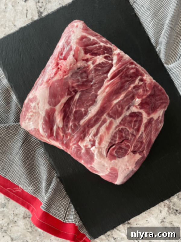 Rinsed and patted dry pork butt