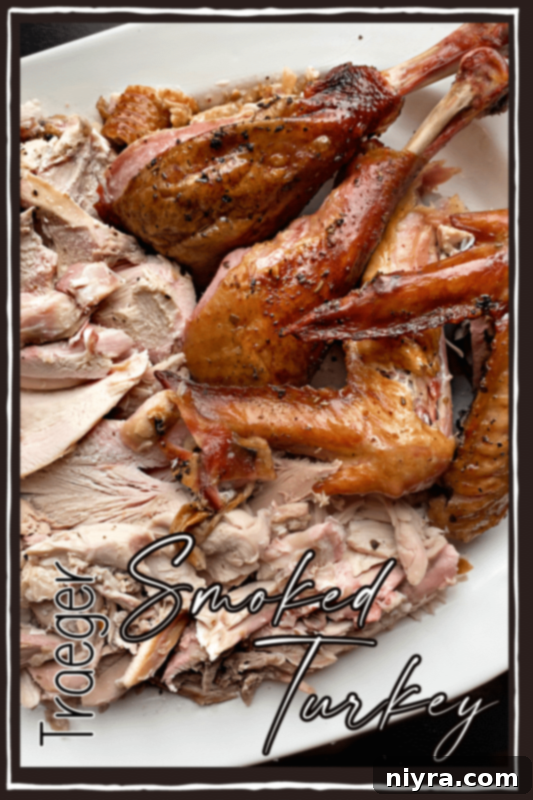 Smoked Turkey on a platter, ready to be served.