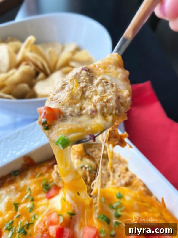 Hot Taco Five Bean Dip, a dish that benefits from perfectly melted cheese.