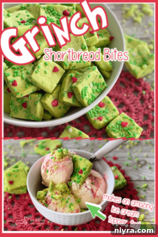 GRINCH Shortbread- An Affair from the Heart pinterest image