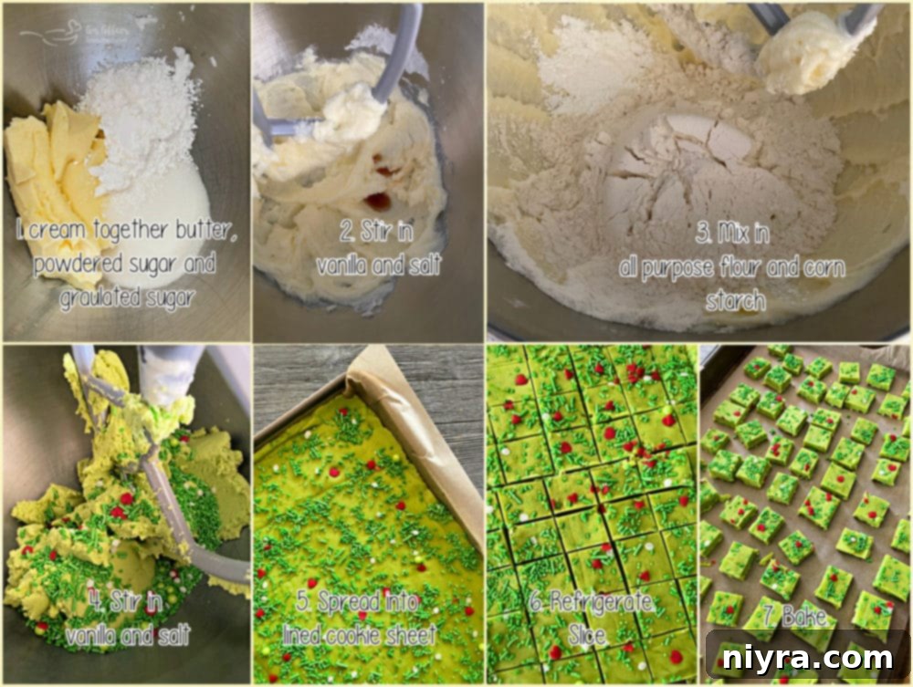 Grinch Shortbread Bites dough being prepared