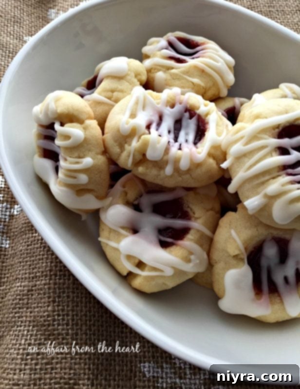 almond raspberry shortbread thumbprints