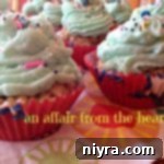 Cake Batter Crunch Cupcakes with Mallow Clouds 2 Close up of rice krispie cupcakes