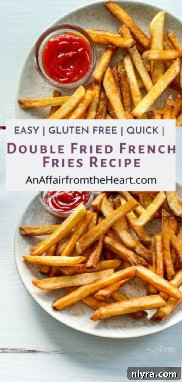 Perfectly Crispy Homemade French Fries 12 You're going to love this easy homemade double fried French fries recipe! So easy!