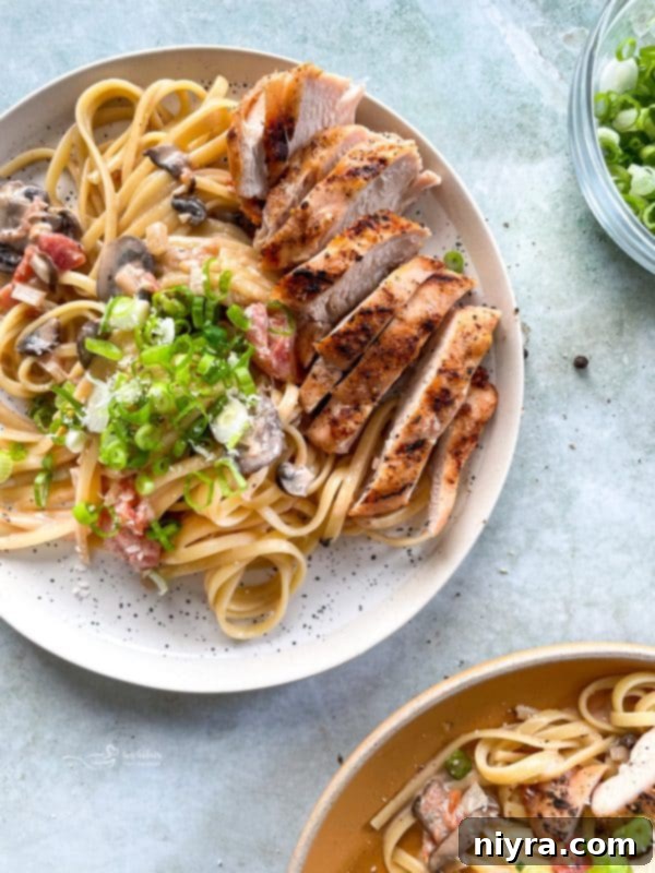Southwest Chicken Linguine ready to be pinned