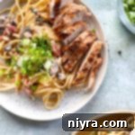 Southwest Chicken Linguine on a white plate