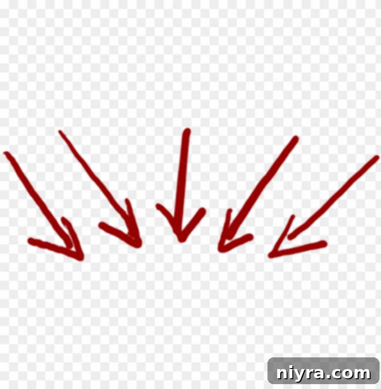 Red arrow pointing downwards.