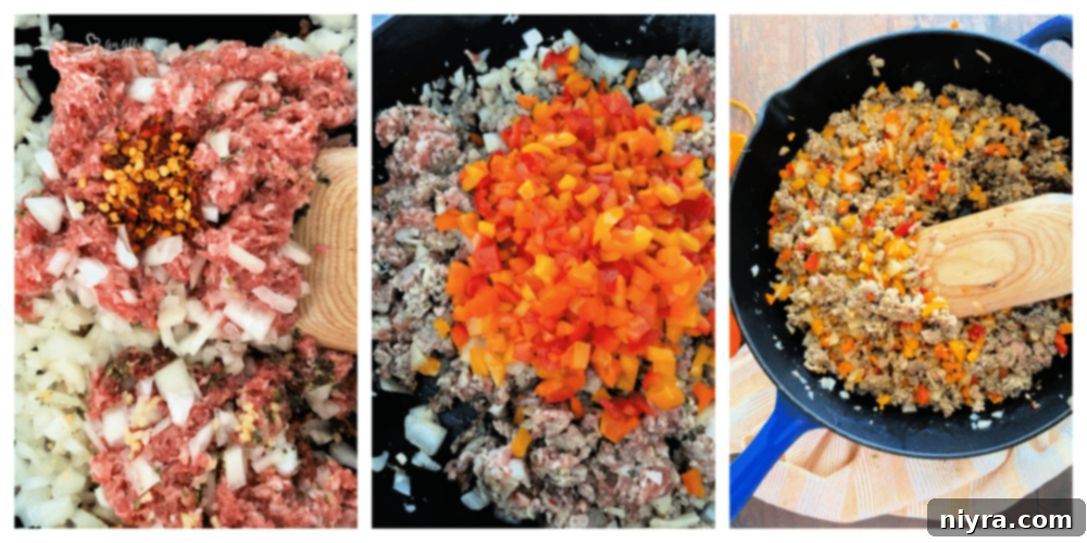 Step-by-step instructions graphic for making breakfast burritos.