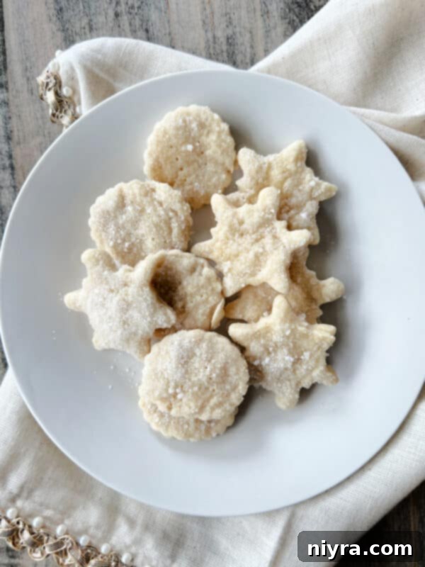 A second image showcasing the irresistible texture and golden color of baked Pie Crust Cookies.