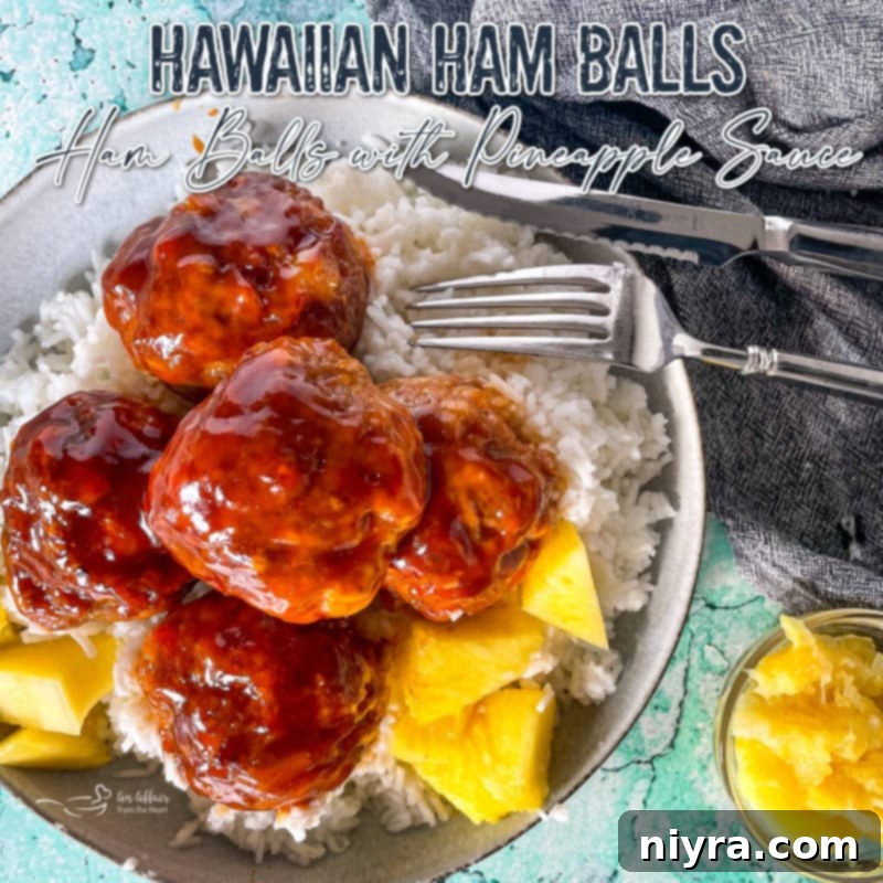 Hawaiian ham balls graphic