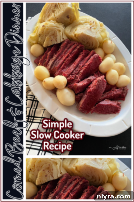 Corned Beef and Cabbage Dinner plating