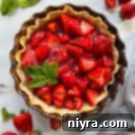 top view of pie with mint