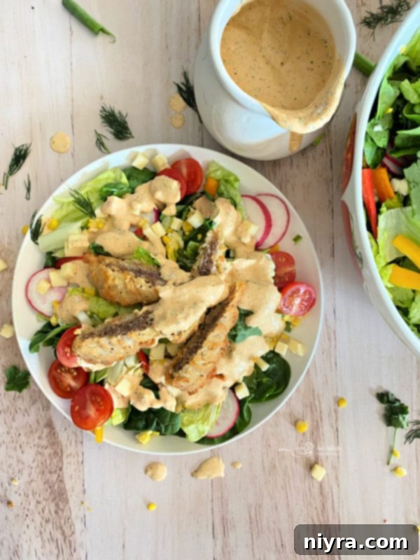 Southwest Steakhouse Salad 11 Chipotle Ranch Dressing on steak salad