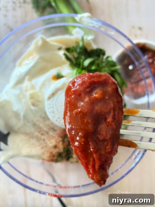 Southwest Steakhouse Salad 5 close image of chili pepper in adobo sauce