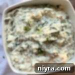 Cool Spinach Dip white square bowl