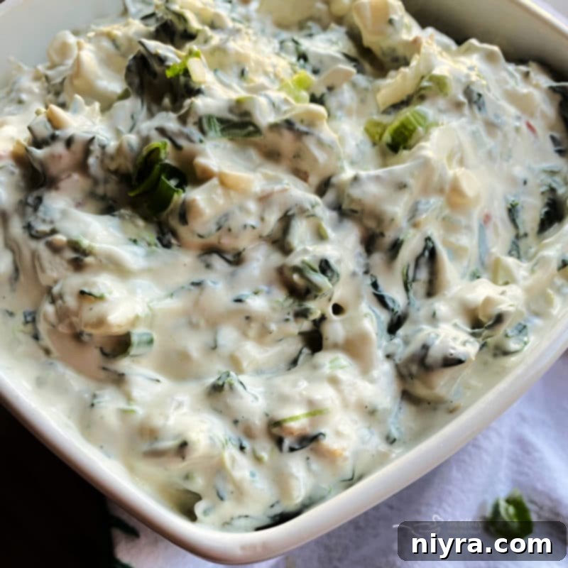 Delicious Cold Spinach Dip with Fresh Veggies