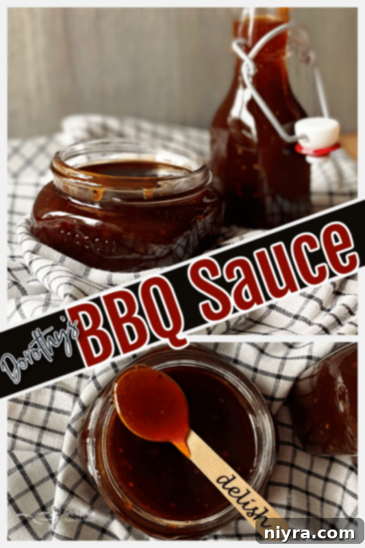 Pinterest graphic for Dorothy's BBQ Sauce