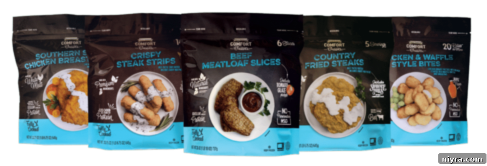 Three bags of Great American Comfort Classics frozen meats