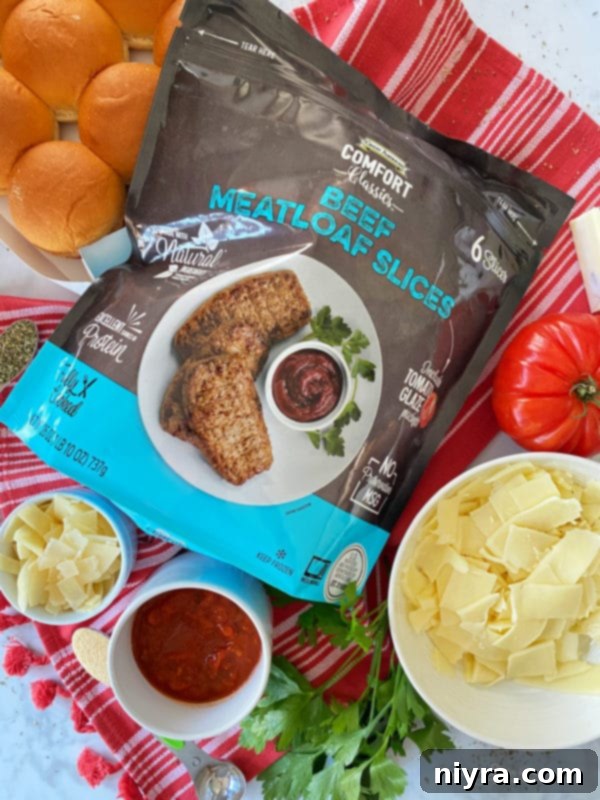 A tray of Italian Meatloaf Sliders fresh out of the oven