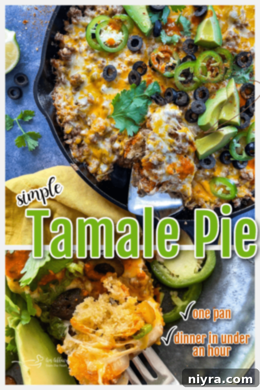 Easy Skillet Tamale Pie Video Tutorial 12 Tamale Pie in a skillet with a slice removed