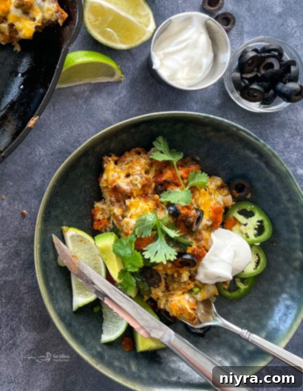 Easy Skillet Tamale Pie Video Tutorial 13 Tamale Pie in a skillet served with cilantro and lime