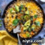 Easy Skillet Tamale Pie Video Tutorial 17 top view of tamale pie in skillet, ready to serve