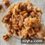 Caramel Pecan Clusters in a clear bowl