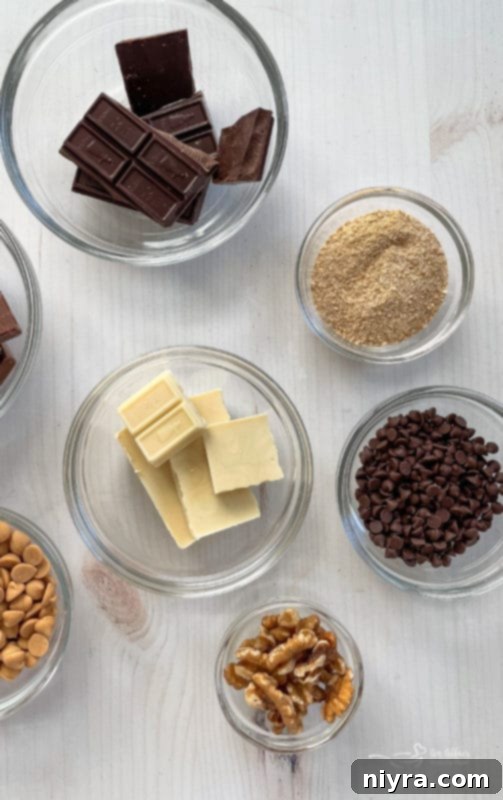 Assortment of caramel apple toppings