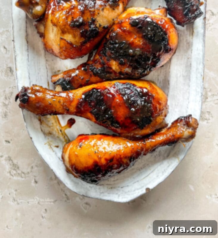 Sweet and Sticky Grilled Chicken, perfectly glazed and ready to eat