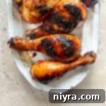Sweet and Sticky Grilled Chicken on a serving plate