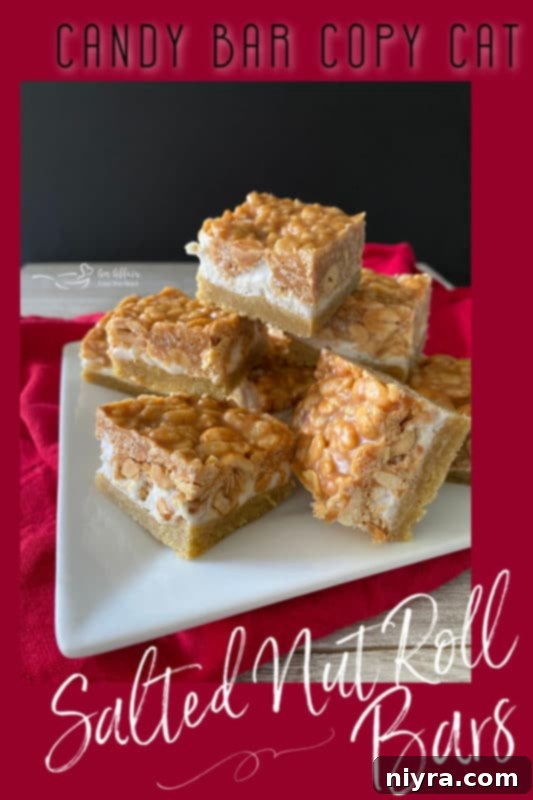 Salted Nut Roll Bars Pinterest Pin image