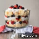 Berry Trifle in glass trifle bowl