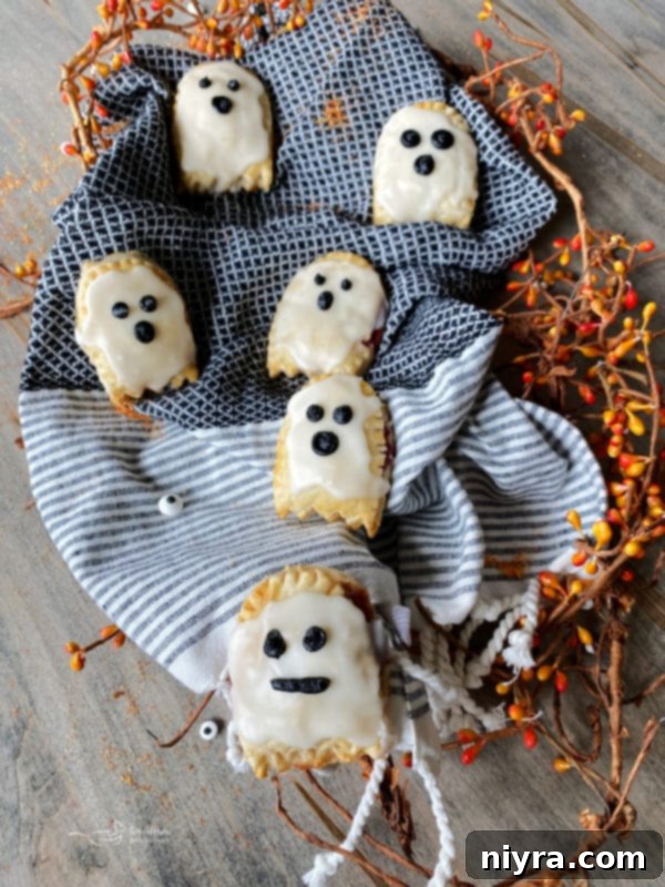 Finished Ghostly Pop Tarts with various expressions