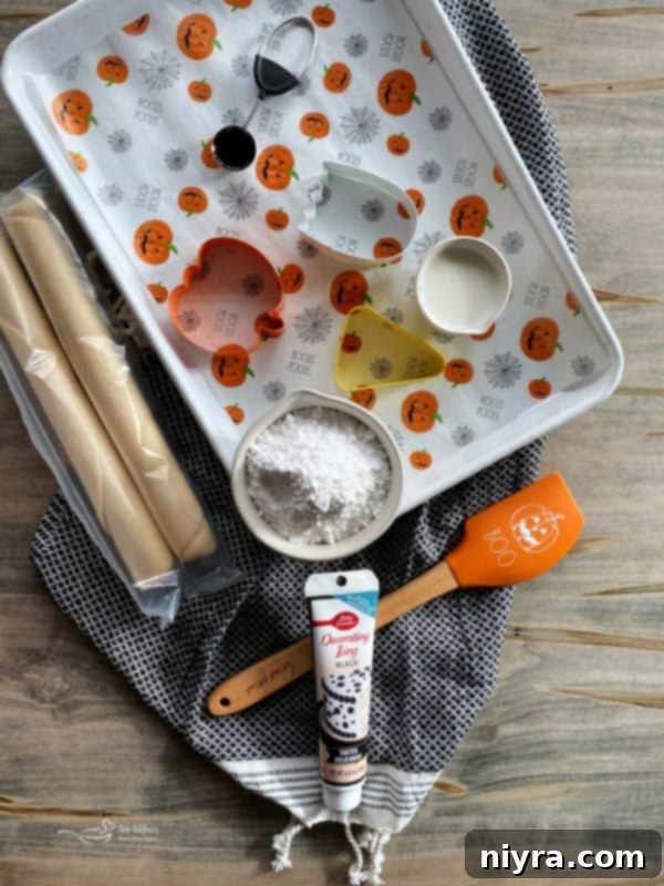 Ghost pop tart ingredients laid out