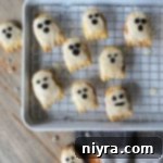 Cute ghostly poptarts on a cooling rack