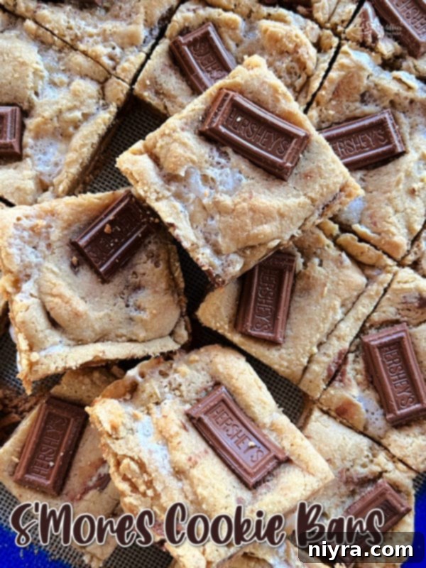 SMores Cookie Bars 15 A plate of S'mores Cookies ready for serving