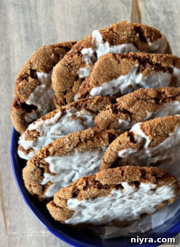 bowl of iced molasses cookies with sugar 