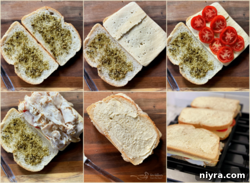 Preparation of Grilled Turkey Havarti Sandwiches