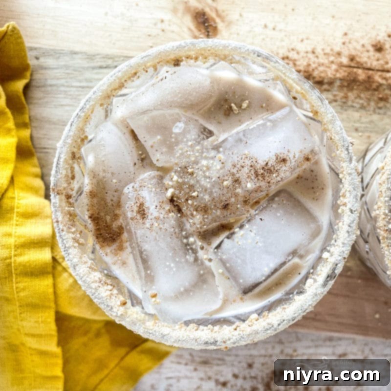 sugar and spice rimmed pumpkin white Russian