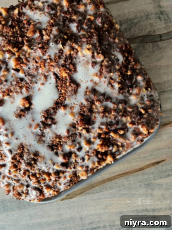 Preparing the icing for the Bittersweet Chocolate Coffee Cake.